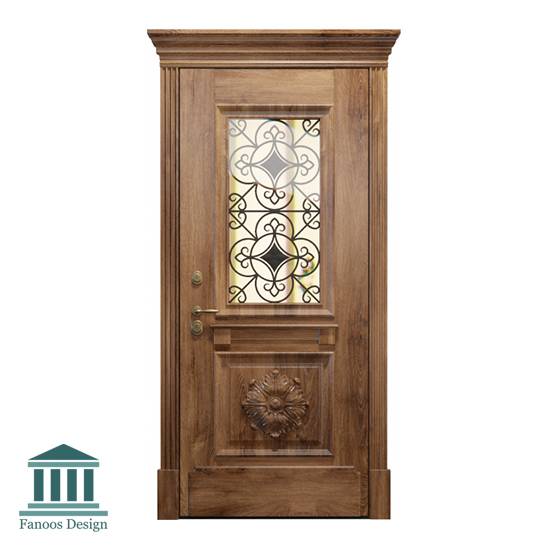 درب شیشه خور تمام چوب لوکس