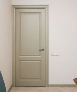 درب اتاق خواب تمام چوب کلاسیک دو قاب با رنگ پوششی کد 006