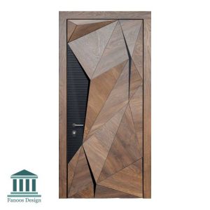 درب مدرن هندسی تمام چوب اتاق